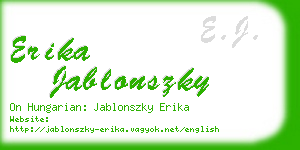 erika jablonszky business card